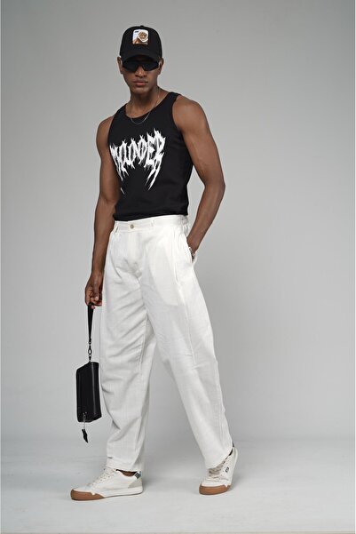 king brich Shalwar Cut Pleated Linen Trousers