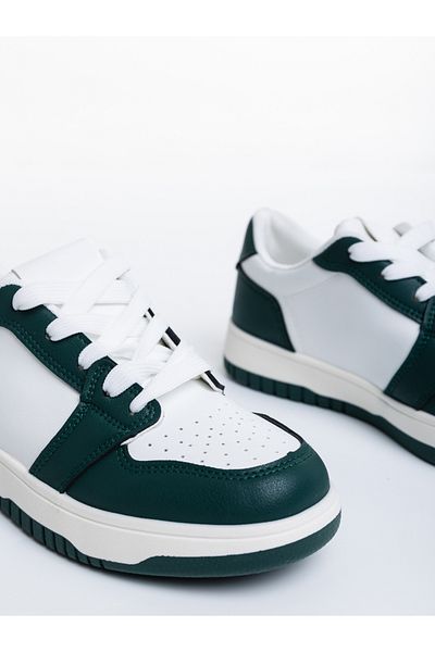 Kalapod Women's white and green sports shoes made of eco-leather Narine