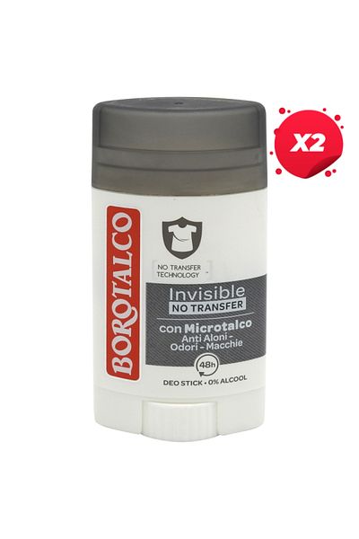 Borotalco X2 - BOROTALCO ANTIPERSPIRANT STICK 40ML INVISIBLE