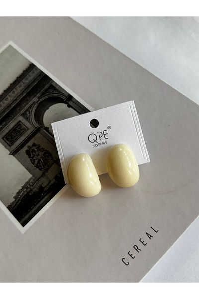 shop Off White - Cream, Needle Part Silver Acrylic Beach Earring