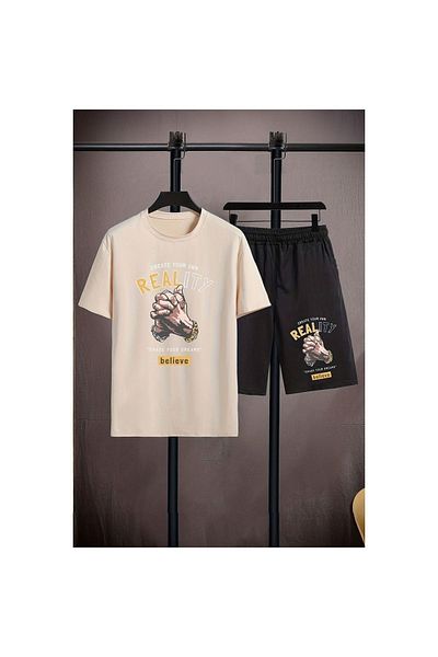 PENTHİLUS 2-Piece Set, Penthilus Printed T-Shirt and Shorts, for Outdoor Activities