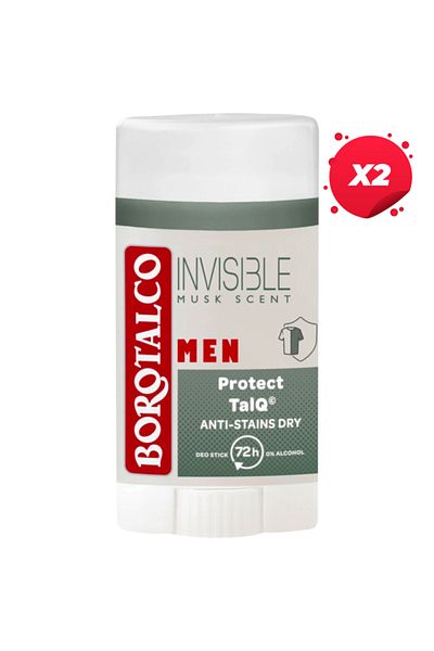 Borotalco X2 - BOROTALCO ANTIPERSPIRANT STICK 40ML MEN INVISIBLE SCENT