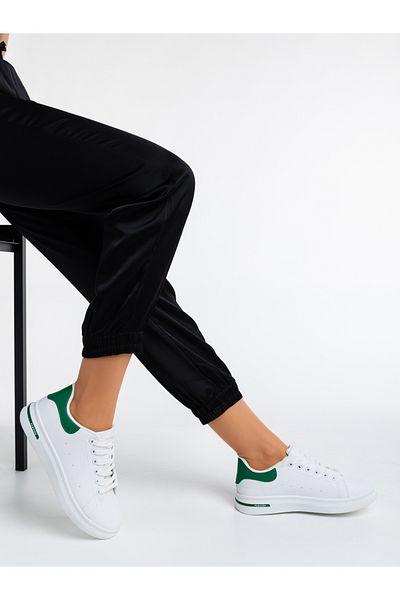 Kalapod Women's white and green sports shoes made of Kassiopeia eco-leather