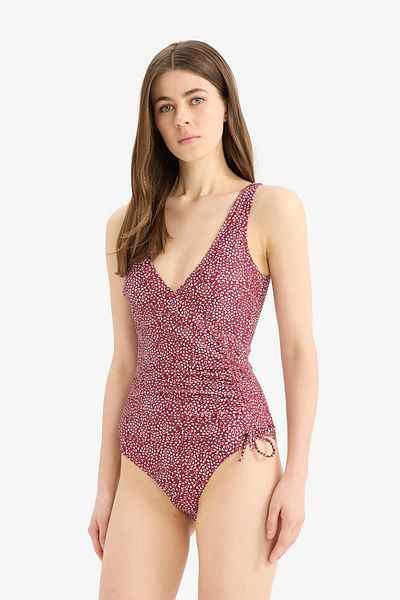 DeFacto Polka Dot Side Gathered Swimsuit-Fall in Love E3297Ax25Sm