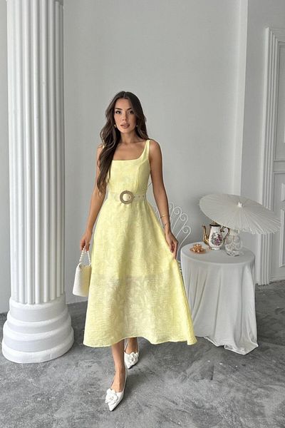 Viyamo Yellow Cup Long Dress