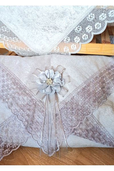 Neweste Bride Groom Bouquet Luxury Ornate Velvet Wide Laced 90*90cm Soz Engagement Wedding Henna Boucasi Tablecloth