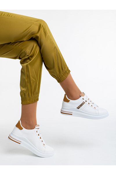 Kalapod Women's white sports shoes made of ecological leather Sarena