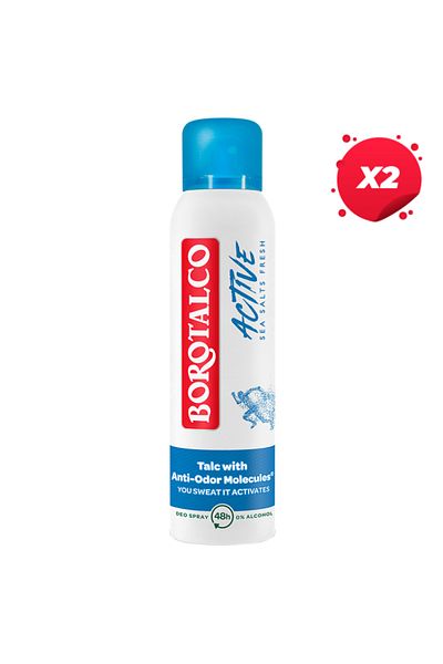 Borotalco X2 - BOROTALCO ANTIPERSPIRANT DEO 150ML ACTIVE
