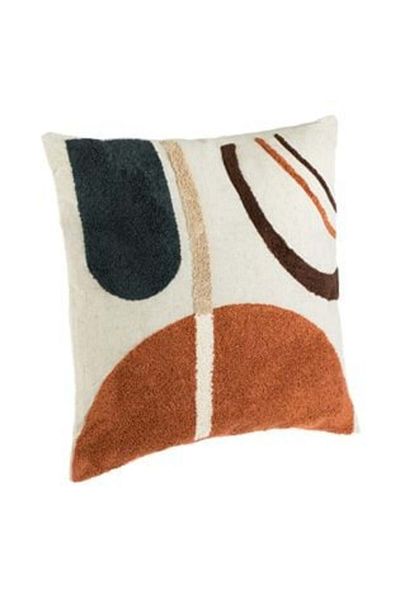 Jumbo Summer Beige Pillow with Abstract Ethnic Pattern 45 x 45 cm