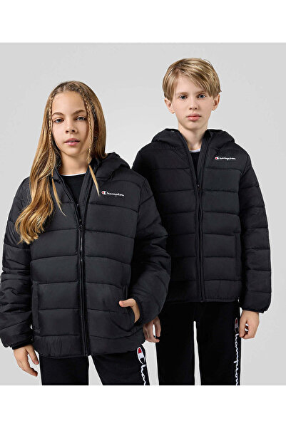 Champion Outdoor Hooded Jacket Siyah Çocuk Mont -306868-KK001