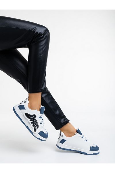 Kalapod Women's white and blue sports shoes made of eco-leather Azurine