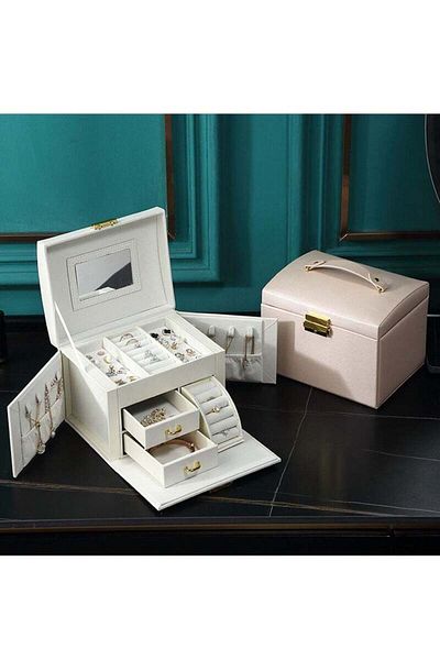 COOYA Jewelry Box Organizer for Girls Women, with Mirror and Drawers, for Bracelets ,White
