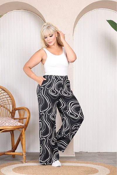 EMEZ Round Patterned Bürümcük Fabric Loose Pants