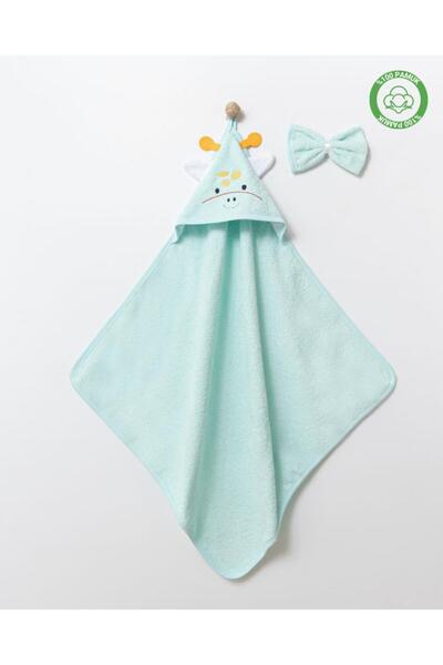 ankibaby %100 Pamuk Zürafalı Silgi Havlu - Banyo Lifi Hediyelidir!