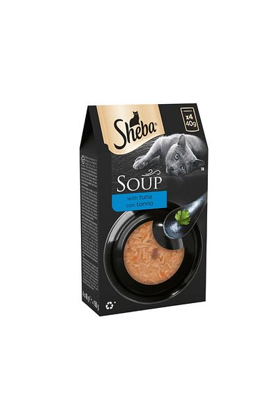 SHEBA Classics Soup with Tuna Fillets Cat Food Pouches - 4 x 40 g