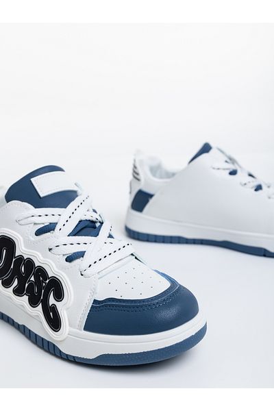 Kalapod Women's white and blue sports shoes made of eco-leather Azurine