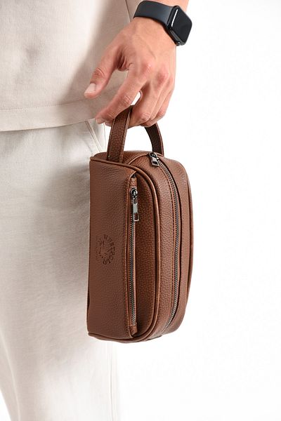 By Hakan West Polo 7045 Vegan Leather Men's Shaving and Handbag Personal Care Bag Hand Portfolio Taba