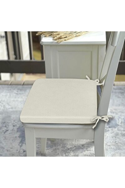 HomeBerry 2-Piece Linen Laced Chair Cushion Ecru 40 X 40 cm