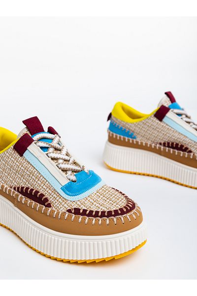Kalapod Pantofi sport dama camel din material textil Josalyn