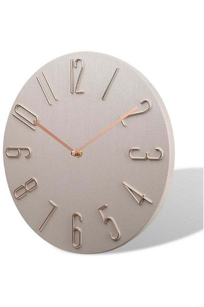 COOYA 12 Inch Aesthetic Art Deco Wall Clock for Living Room Decor,Easy to Read (Light)