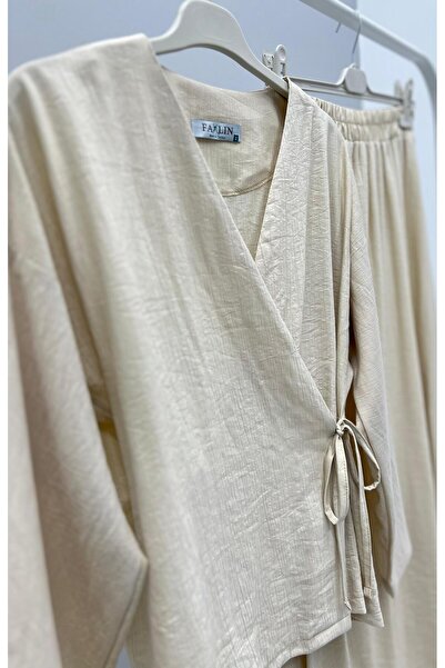 ALLMİRA FASHION Side Tie Kimono Skirt Hijab Double Set