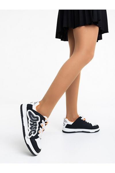 Kalapod Women's white and black sports shoes made of eco-leather Azurine