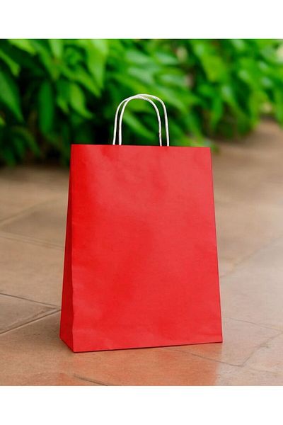 Happyland Red Cardboard Bag Battal Size Twist Handle 25 Pieces 45X12X50 cm