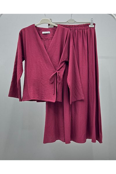 ALLMİRA FASHION Side Tie Kimono Skirt Hijab Double Set