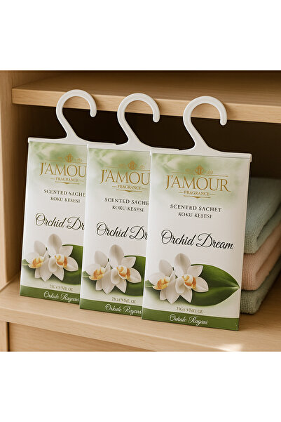 J'AMOUR EAU DE PARFUME 3'lü Paket Orkide Rüyası Askılı Dolap ve Çekmece Kokusu