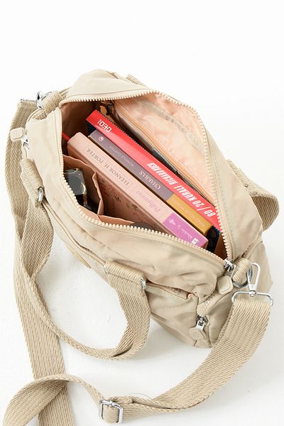 Just Polo Unisex Women's 2-Eye Waterproof Imported Crinkle Fabric Adjustable Cross Strap Hand and Shoulder Bag