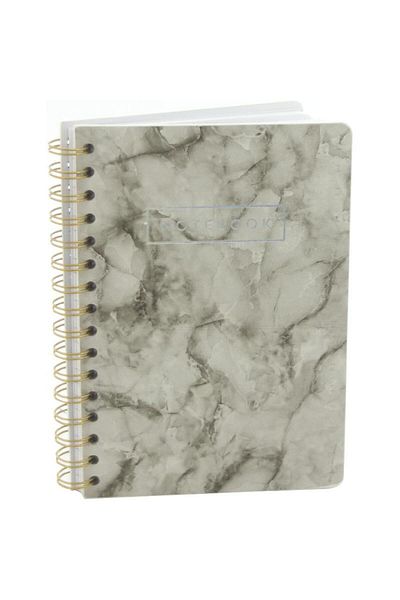 Roco Marble Lined Notebook A5 - 100 Sheets Light Grey