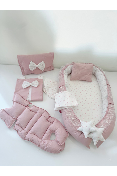 Jaju Baby Pudra Babynest Set Yenidoğan Çeyizi 8 Parça Puset örtüsü Altaçma Set