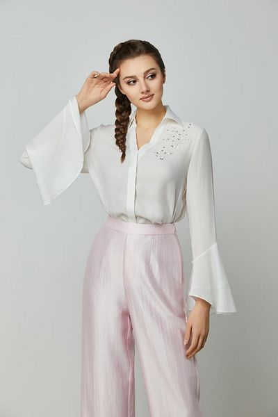 femi9 Embellished Flared Sleeves Shirt