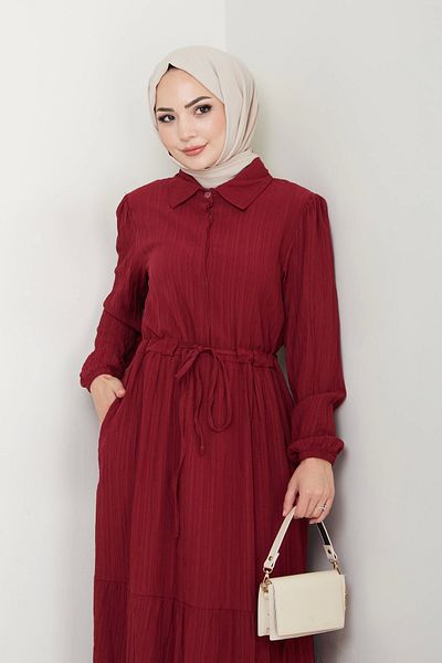 MSK Fashion Φόρεμα με γιακά πουκάμισο Lara με μισό κουμπί