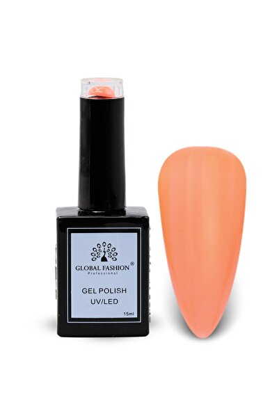 global fashion مجموعة طلاء أظافر جل Peach Perfection UV/LED - 6 ألوان، طبقة أساسية وطبقة علوية، 15 مل، مقاومة للنقع والتشقق