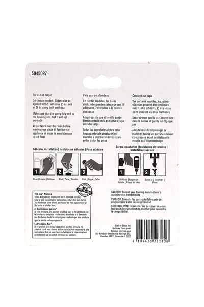 ACE 8-Piece Heavy-Duty Sturdy High-Quality Precision Screw-On Plastic Sliders Kit Off White 2.5cm