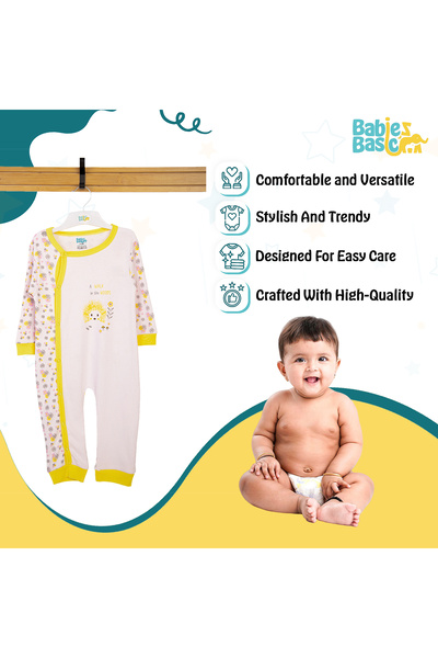 Babies Basic 100% Cotton Printed Long Sleeves Jumpsuit/Romper/Sleepsuit for babies