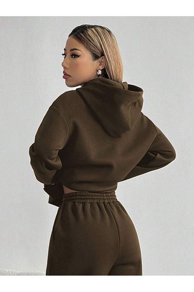 Elfa Tekstil Women's Hoodie with Pocket and Letter Print, Simple and Casual Design