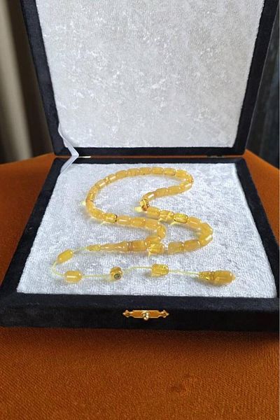 dergah tesbih Master Erkan Çubukcu System Design Capsule Cut Squeeze Amber Rosary