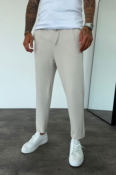 MADZEYMODA Ανδρικό Boyfriend Mold Twill Cream Jogger