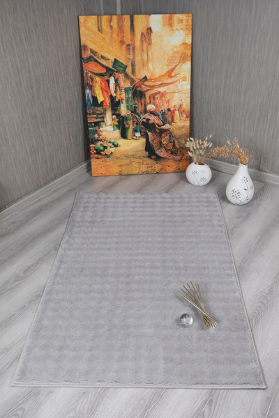 Sereserpe Bubble Uzun Tüylü Yumuşak Puffy Peluş Kaymaz Yıkanabilir Salon Kori...