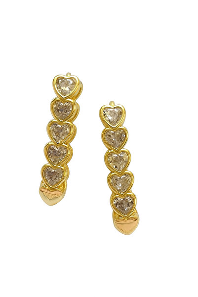 Venus Design Çelik Kalpli Taşlı Küpe