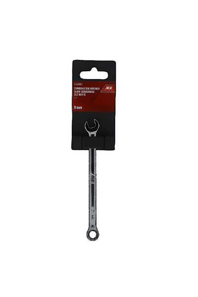 ACE High Quality Sturdy Handle Rust Resistant Combination Wrench Silver 8mm
