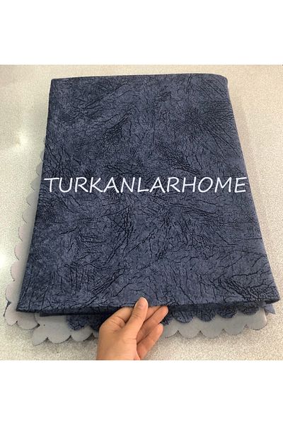 turkanlarhome Sofa Bed Cover Blue Vein Patterned Non-Slip Base Sponge Top Fabric Velvet