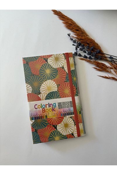 Adalinhome Atakids Lizy Dry Painted Mandala Coloring Book |   19 X 11cm |   40 Sheets |   12 Colors Dry Paint