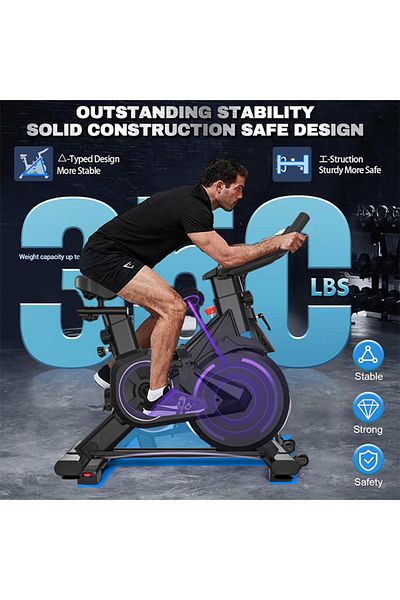 Rovyfota Exercise Bikes, Indoor Stationary Bikes for Home Workouts, Isolated Belt Drive Professional Seat