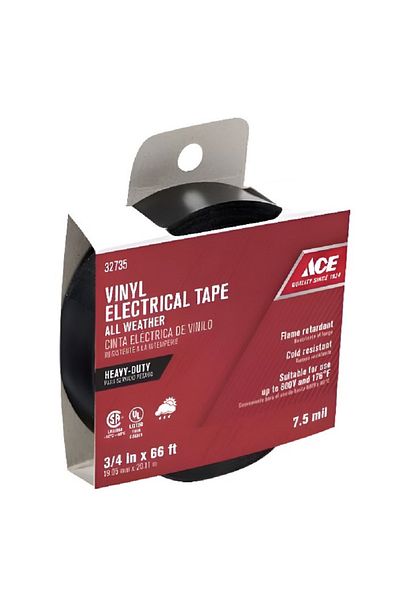 ACE Heavy Duty Abrasion Weather Resistant Vinyl Electrical Tape Black 3/4inch x 66ft