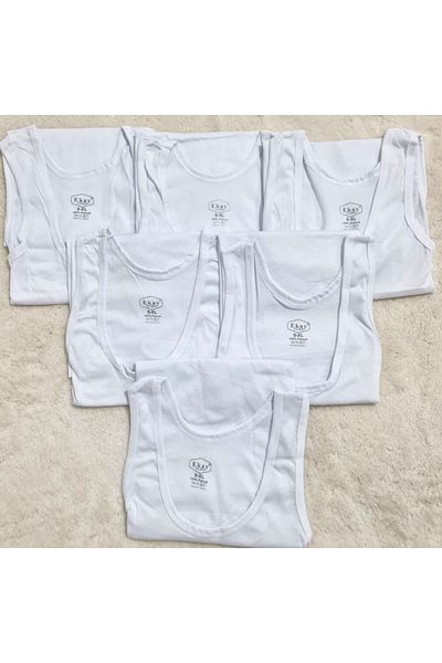 HİTRA 6 Pack Men's Undershirt White 100% Cotton Combed Cotton