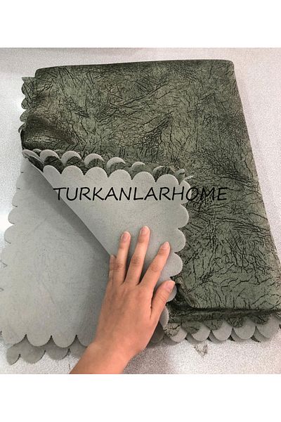 turkanlarhome Sofa Bed Cover Khaki Vein Patterned Non-Slip Base Sponge Top Fabric Velvet