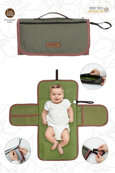 mordesign Portable Baby Changing Mat, Pocket Changing Pad, Waterproof, Comfy Series